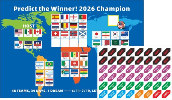 Nations map with flags